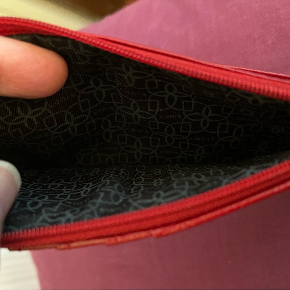 LODIS RED LEATHER CARD HOLDER! GORGEOUS! - Picture 8 of 11
